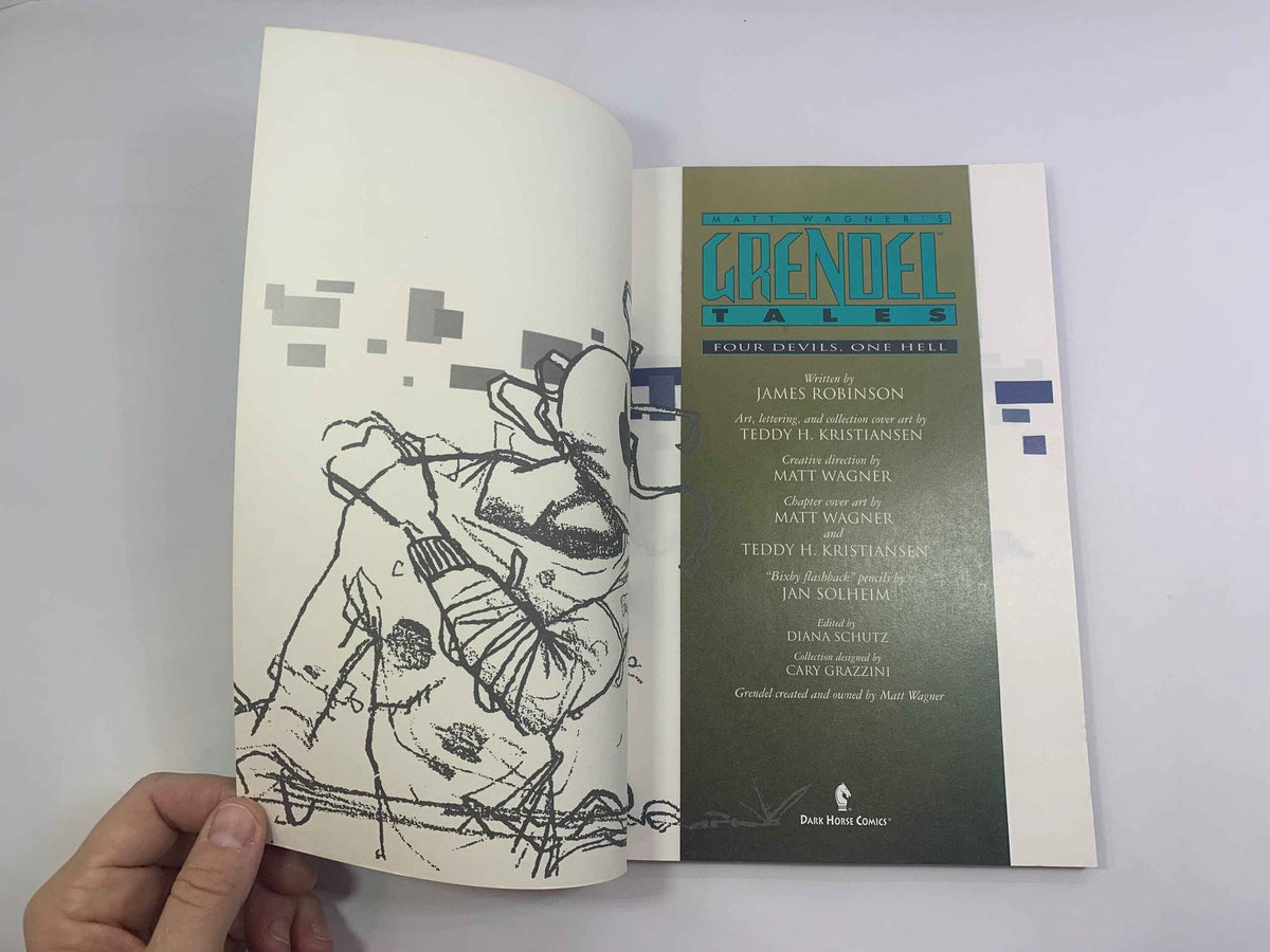 Matt Wagner’s Grendel Tales, Four Devils, One Hell, 1994 Dark Horse Comics, Grendel Tales Graphic Novel, Graphic Novel, Comic Book, Grendel