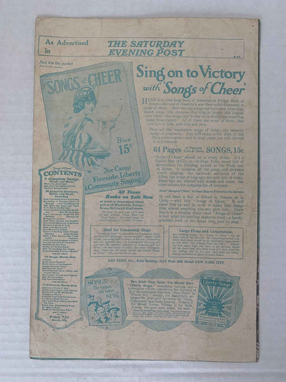 Vintage You’ll Find Old Dixieland in France 1918 by Bert Williams in Ziegfeld Midnight Frolic Sheet Music, 1918 Patriotic War Sheet Music