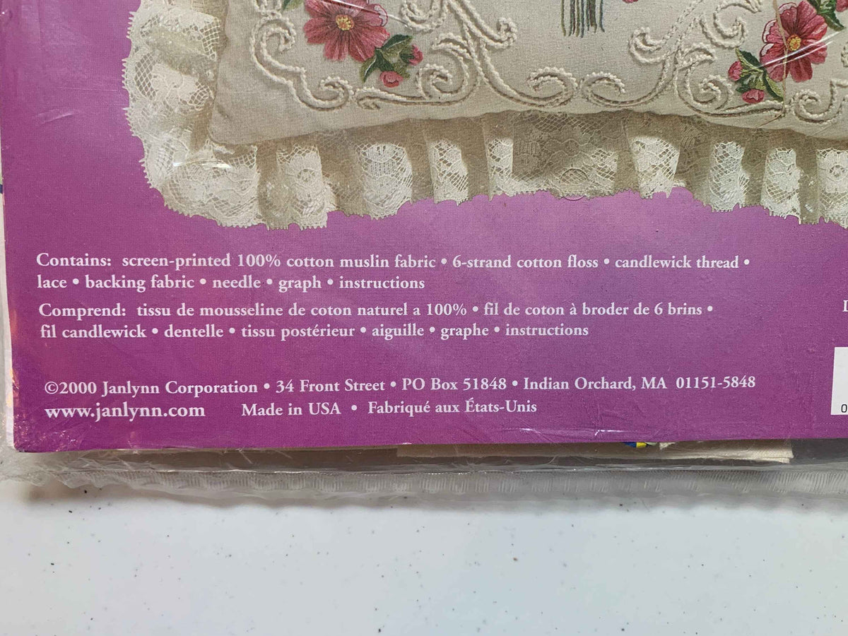 Janlynn Candlewicking Embroidery Cosmos Kit, #04-758, Cosmos Embroidery Pillow Kit, Janlynn Pillow Kit, Janlynn Cross Stitch, Janlynn Pillow