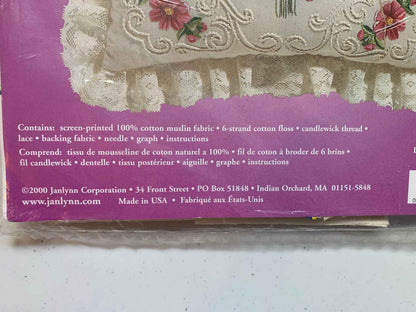 Janlynn Candlewicking Embroidery Cosmos Kit, #04-758, Cosmos Embroidery Pillow Kit, Janlynn Pillow Kit, Janlynn Cross Stitch, Janlynn Pillow