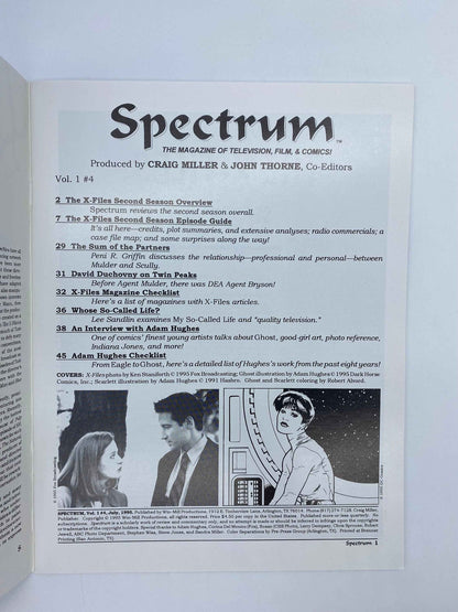 Spectrum The Magazine of Television Film & Comics Volume 1 #4 July 1995 The X-Files, Spectrum Magazine Jillian Anderson David Duchovny Cover