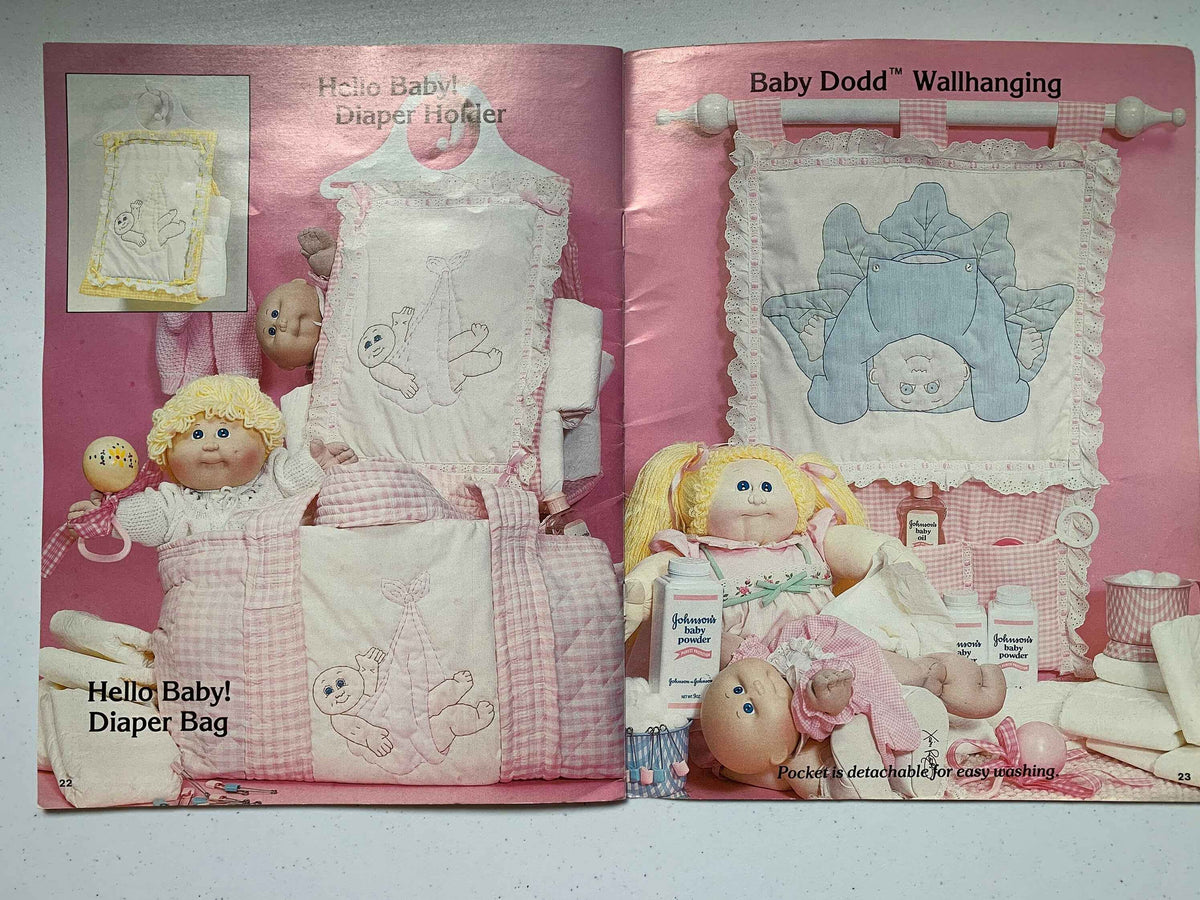Vintage Cabbage Parch Kids Shadow Stitching, Xavier Roberts, Plaid Pattern 7859, Patterns Ready to Cut, Cabbage Patch Kids Nursery Projects