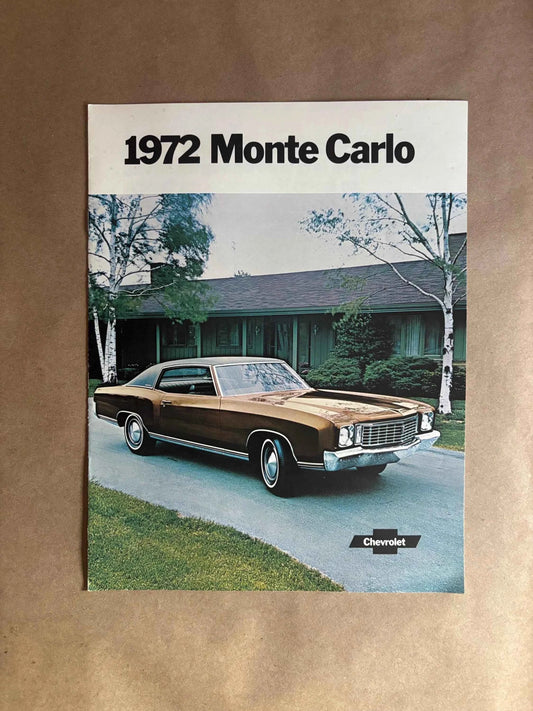 1972 Monte Carlo Chevrolet Brochure, 1972 Monte Carlo Chevrolet Dealer Brochure, Monte Carlo Hardtop Coupe Brochure, 72 Monte Carlo 2 Door