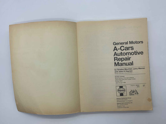 Vintage Haynes Repair Manual, General Motors 1982 to 1996 Based on a Complete tear down and rebuild, Haynes GM Manual, General Motors Manual