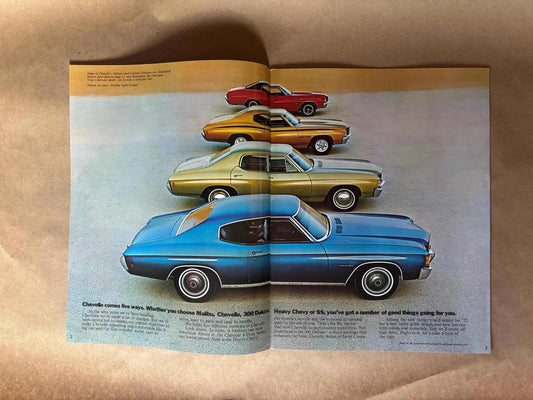 1972 Chevelle Brochure, General Motors Dealership Brochure, 1972 Chevrolet Chevelle Malibu, 300 Deluxe, Heavy Chevy, SS, Brochure, 1972 Nova