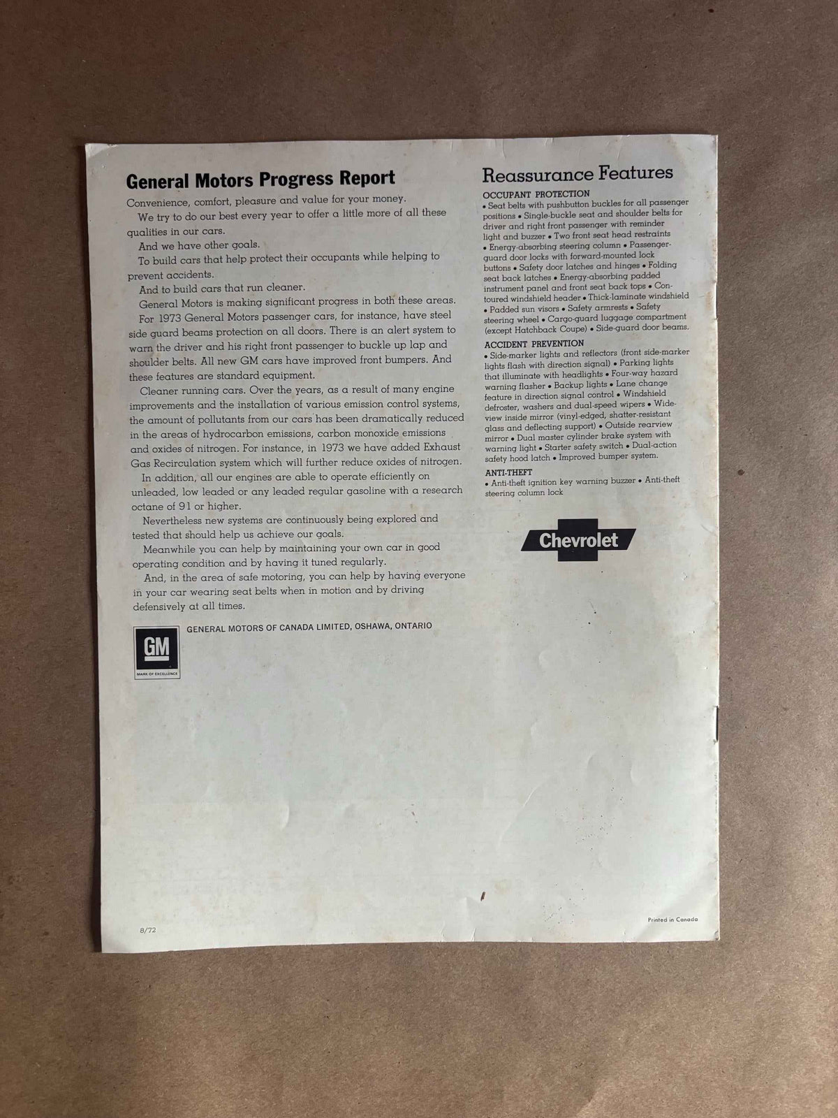 1973 Nova Brochure, Chevrolet Nova 1973 Dealership Brochure, 1973 Chevrolet Nova Custom Coupe Brochure, 1973 Nova Hatchback Coupe Brochure