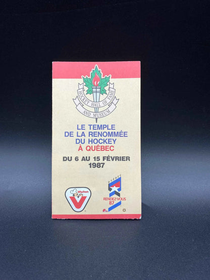 The Hockey Hall of Fame and Museum in Québec City February 6 to 15 1987 Program, Vintage 1987 HHOF Quebec City Hockey Program, HHOF Program