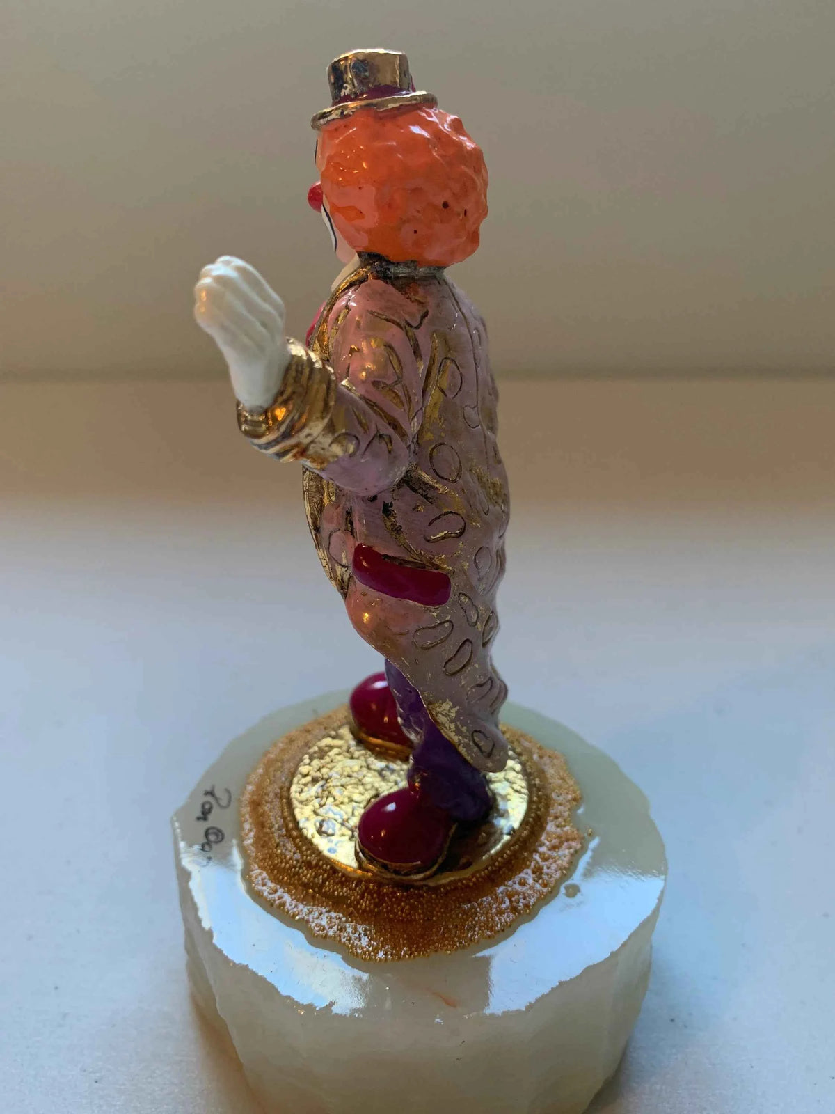 Vintage Ron Lee Hey There Hobo Clown 1997, Orange Haired Hobo Clown in Gold Purple Coat, Hobo Clown Figurine, Ron Lee Clown Waving, Ron Lee