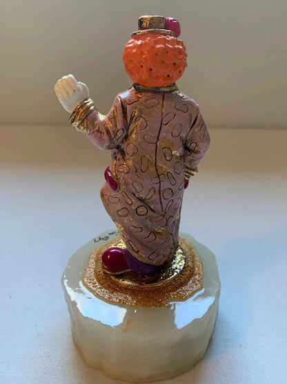 Vintage Ron Lee Hey There Hobo Clown 1997, Orange Haired Hobo Clown in Gold Purple Coat, Hobo Clown Figurine, Ron Lee Clown Waving, Ron Lee