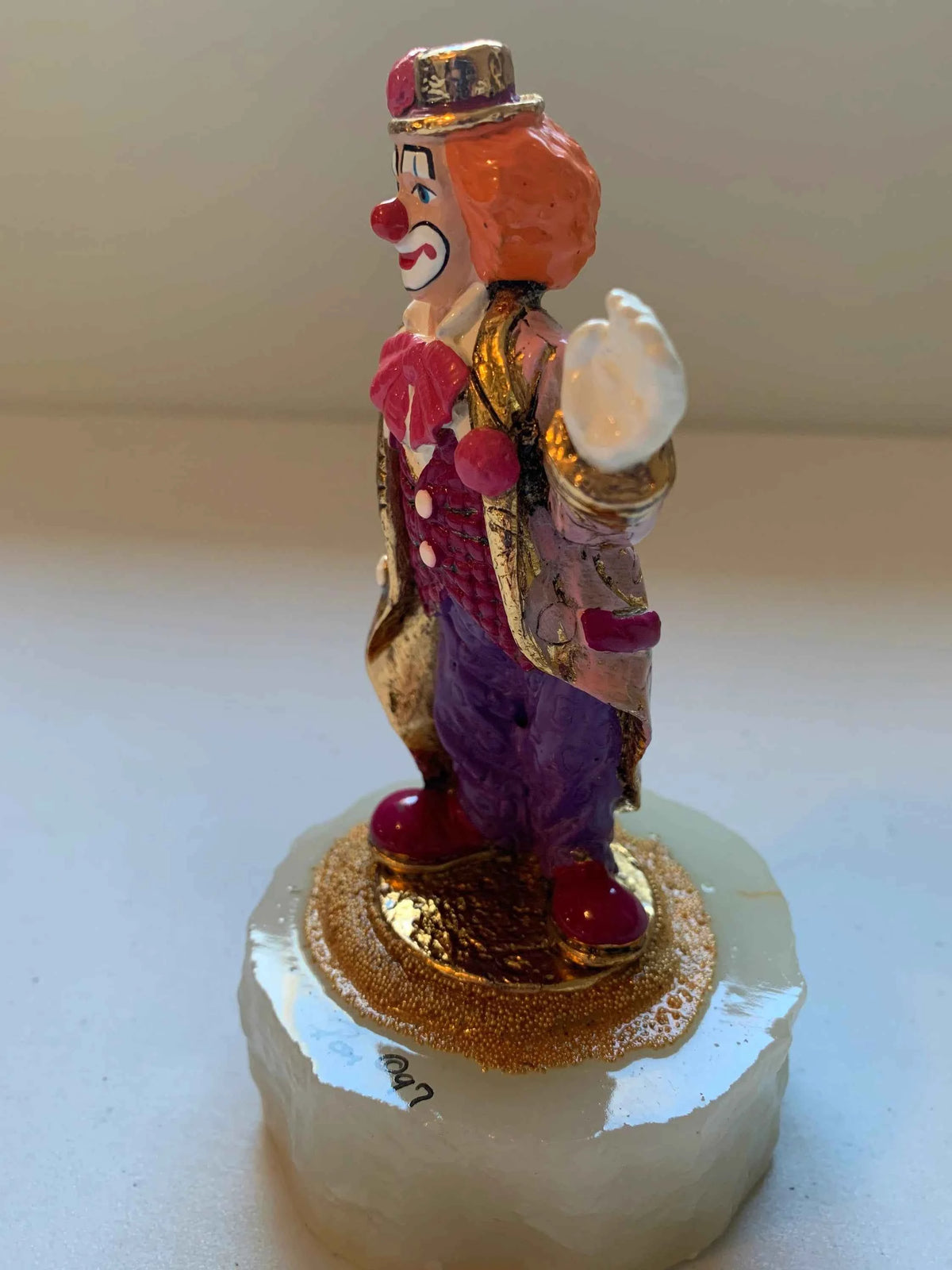Vintage Ron Lee Hey There Hobo Clown 1997, Orange Haired Hobo Clown in Gold Purple Coat, Hobo Clown Figurine, Ron Lee Clown Waving, Ron Lee