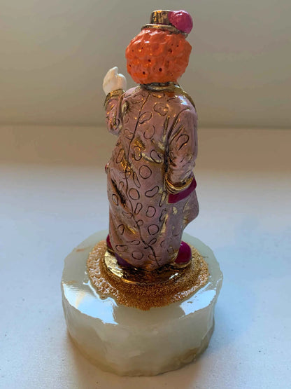 Vintage Ron Lee Hey There Hobo Clown 1997, Orange Haired Hobo Clown in Gold Purple Coat, Hobo Clown Figurine, Ron Lee Clown Waving, Ron Lee