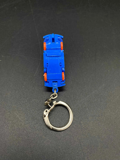 Vintage Volkswagen Beetle Plastic Key Chain, Blue & Orange Volkswagen Bettle Plastic Car Key Chain, Volkswagen Key Chain, Vintage VW Bug