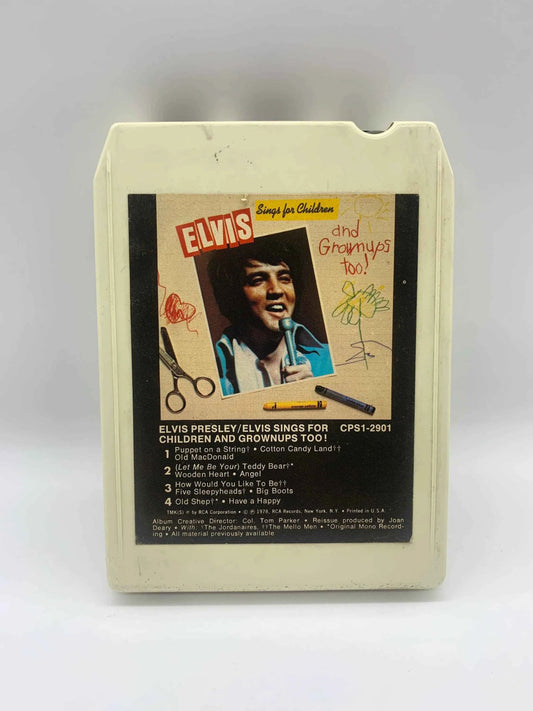 Vintage Elvis Presley 8 Track, Elvis Sings for Children and Grownups Too!, Eight Track Cartridge, Elvis RCA 8 Track, 1978 RCA Records, Elvis