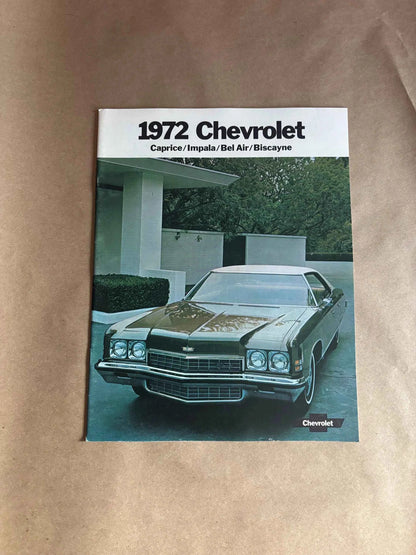 Vintage 1972 Chevrolet Caprice/Impala/Bel Air/Biscayne Car Brochure, Chevrolet GM Canada 1972 Caprice Classic Brochure, 1972 Chevy Impala