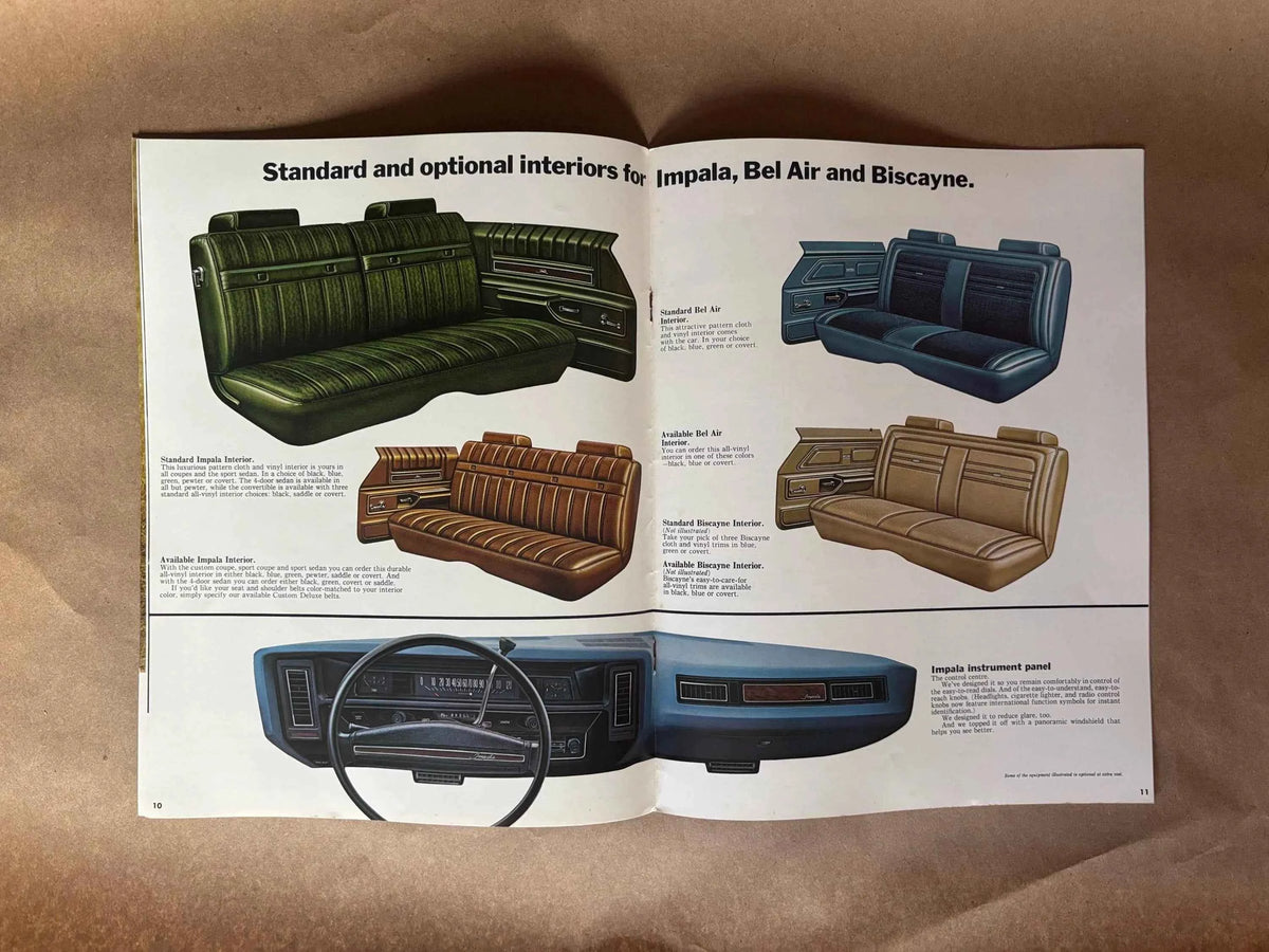 Vintage 1972 Chevrolet Caprice/Impala/Bel Air/Biscayne Car Brochure, Chevrolet GM Canada 1972 Caprice Classic Brochure, 1972 Chevy Impala