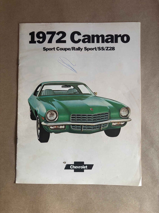 1972 Camaro Brochure, 1972 Camaro Sport Coupe, 1972 Camaro Z28, Camaro SS 1972, 1972 Camaro Rally Sport Dealer Brochure, 1972 Camaro