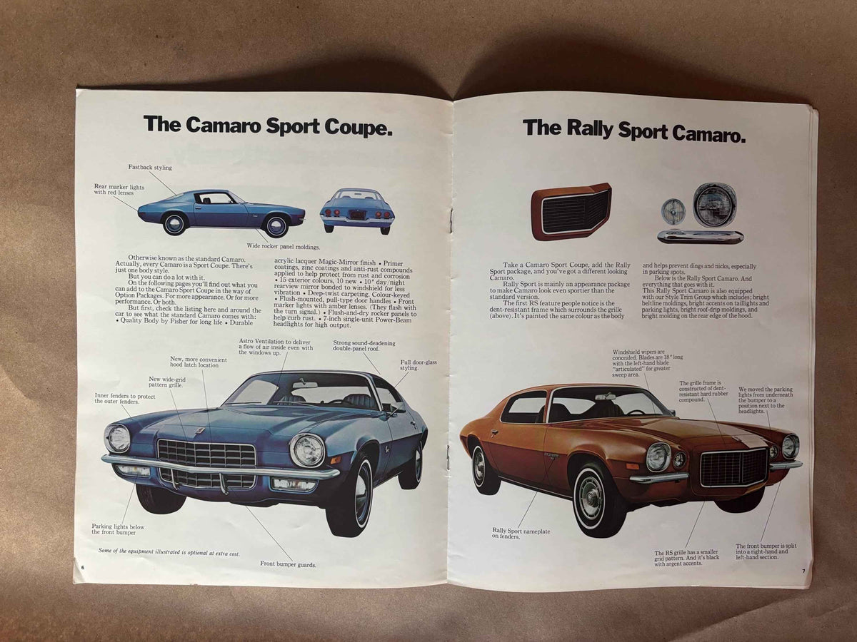 1972 Camaro Brochure, 1972 Camaro Sport Coupe, 1972 Camaro Z28, Camaro SS 1972, 1972 Camaro Rally Sport Dealer Brochure, 1972 Camaro