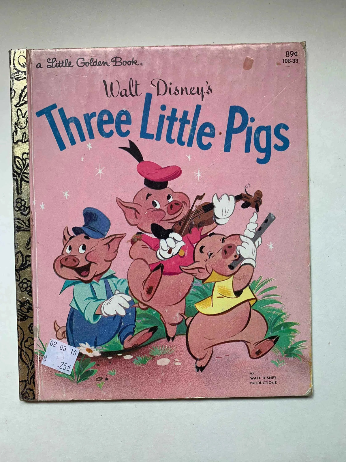 Vintage Walt Disneys Three Little Pigs Golden Book 1953, 106-33 Walt Disney’s The Three Little Pigs, Vintage The 3 Little Pigs Golden Book