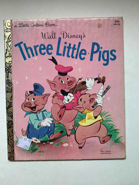 Vintage Walt Disneys Three Little Pigs Golden Book 1953, 106-33 Walt Disney’s The Three Little Pigs, Vintage The 3 Little Pigs Golden Book