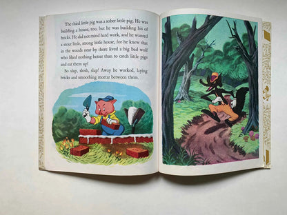 Vintage Walt Disney’s Three Little Pigs Golden Book 1953, 106-33 Walt Disney’s The Three Little Pigs, Vintage The 3 Little Pigs Golden Book