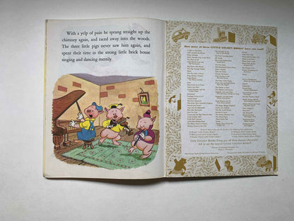 Vintage Walt Disney’s Three Little Pigs Golden Book 1953, 106-33 Walt Disney’s The Three Little Pigs, Vintage The 3 Little Pigs Golden Book