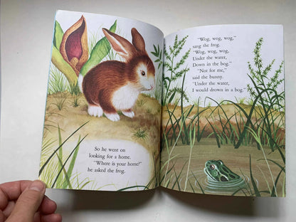 Vintage Home For A Bunny, A Little Golden Book, 206-10 A Golden Book 1961, by Margaret Wide Brown, Home For Bunny, Vintage Book, Easter Book