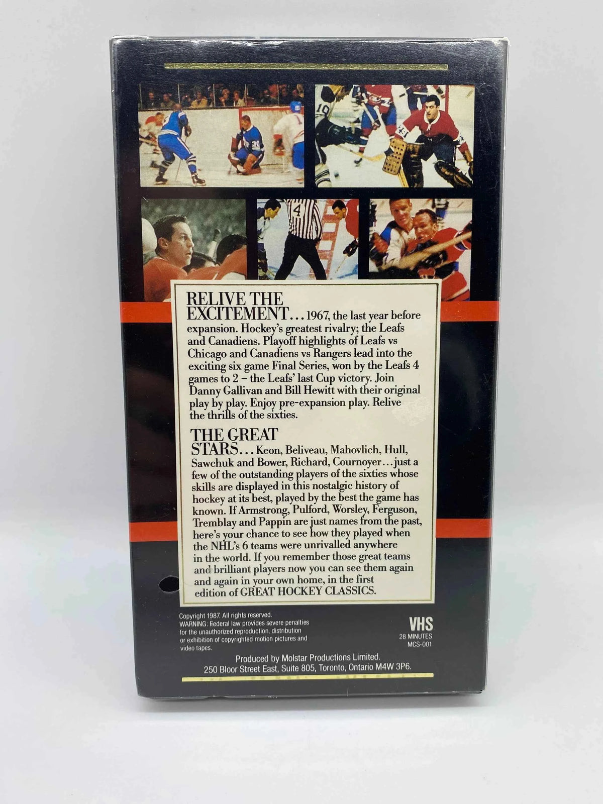Great Hockey Classics 1967 Toronto VS Montreal Stanley Cup Playoffs VHS, New Sealed Molson Collector Series 1967 Toronto vs Montreal Nhl VHS