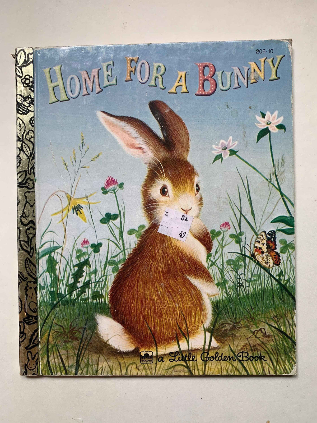 Vintage Home For A Bunny, A Little Golden Book, 206-10 A Golden Book 1961, by Margaret Wide Brown, Home For Bunny, Vintage Book, Easter Book