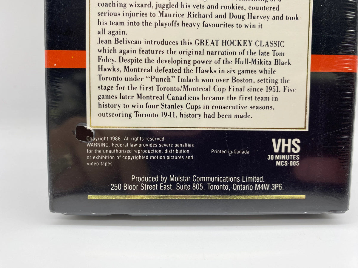 Great Hockey Classics 1959 Toronto VS Montreal Stanley Cup Playoffs VHS, New Sealed Molson Collector Series 1959 Toronto vs Montreal NHL VHS