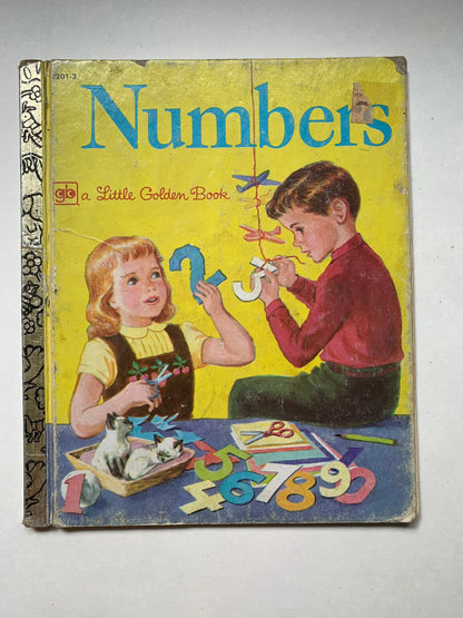 Vintage Numbers A Little Golden Book, Vintage Numbers Golden Book, Numbers What They Look Like and What They Do, 1980 Numbers Book, Numbers