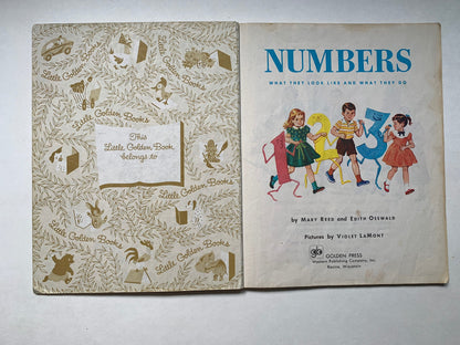 Vintage Numbers A Little Golden Book, Vintage Numbers Golden Book, Numbers What They Look Like and What They Do, 1980 Numbers Book, Numbers