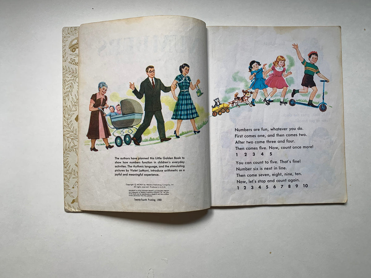 Vintage Numbers A Little Golden Book, Vintage Numbers Golden Book, Numbers What They Look Like and What They Do, 1980 Numbers Book, Numbers