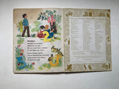 Vintage Numbers A Little Golden Book, Vintage Numbers Golden Book, Numbers What They Look Like and What They Do, 1980 Numbers Book, Numbers