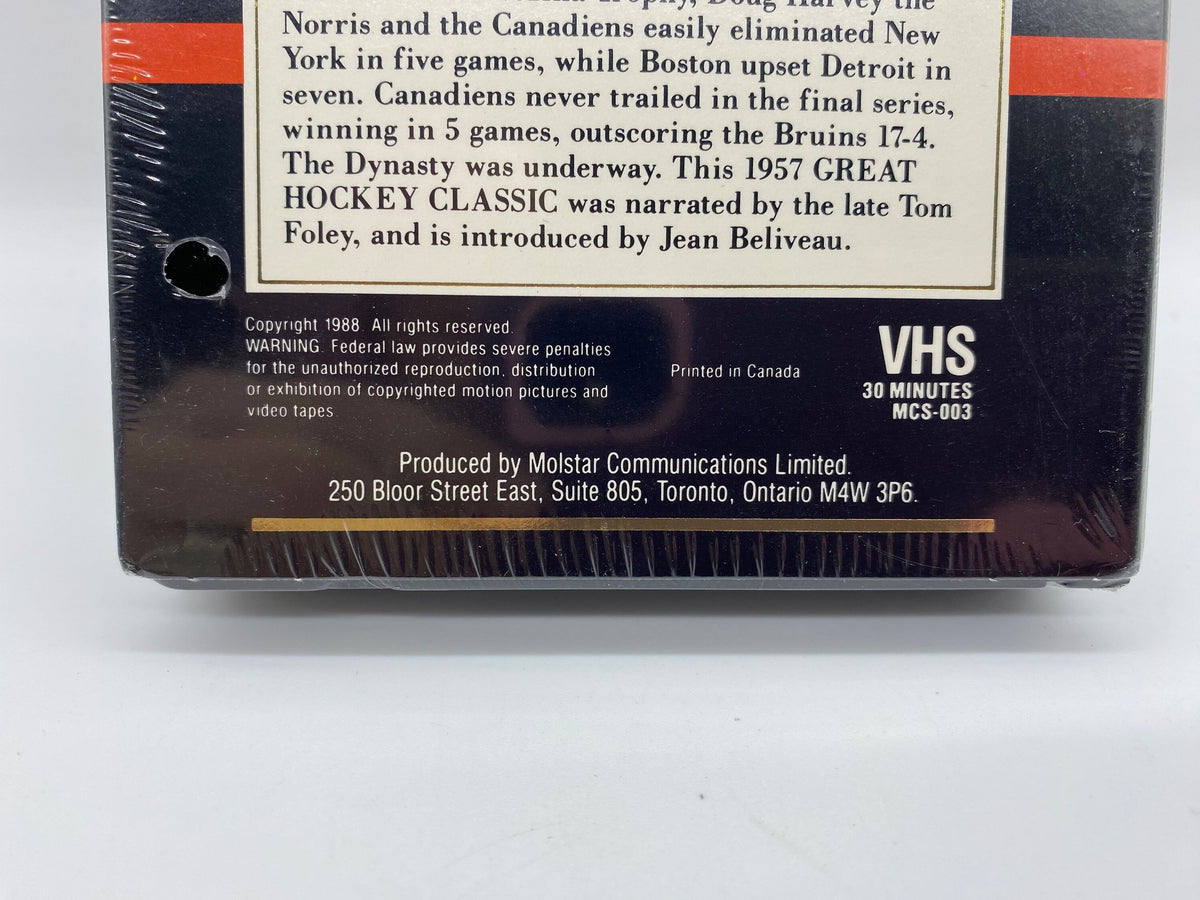 Great Hockey Classics 1957 Boston VS Montreal Stanley Cup Playoffs VHS, New Sealed Molson Collector Series 1957 Boston vs Montreal Nhl VHS