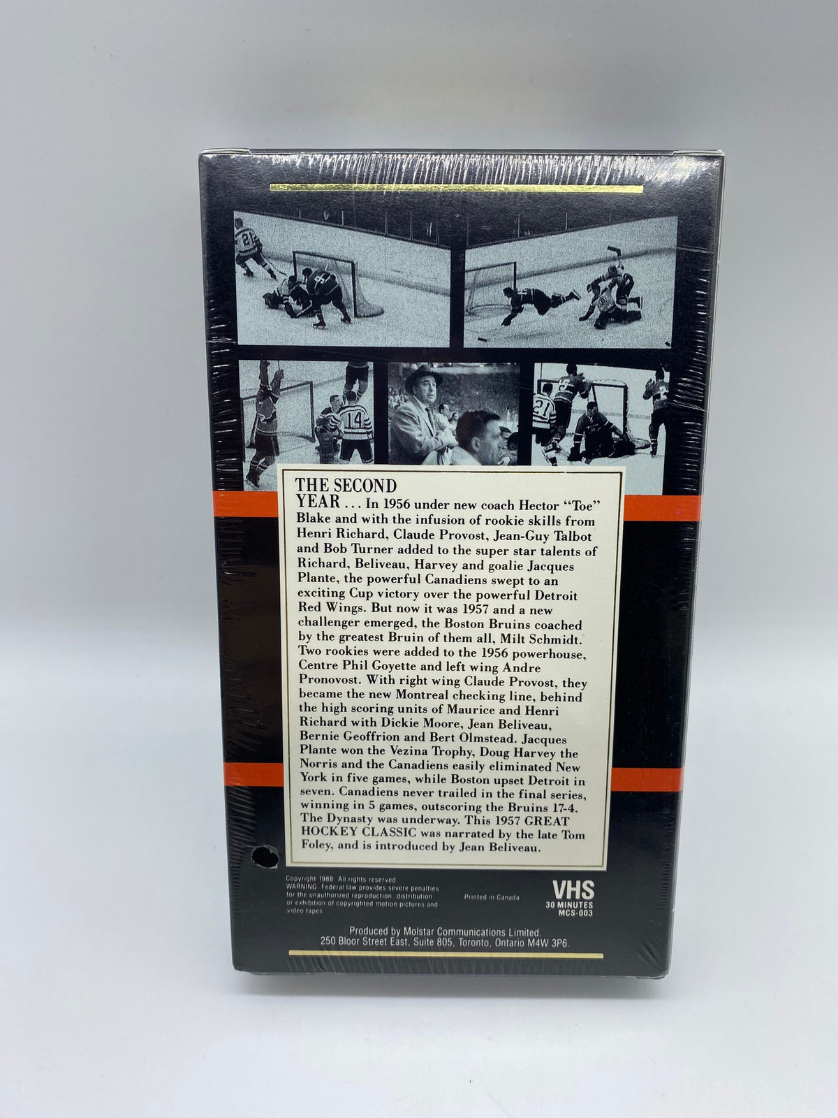 Great Hockey Classics 1957 Boston VS Montreal Stanley Cup Playoffs VHS, New Sealed Molson Collector Series 1957 Boston vs Montreal Nhl VHS