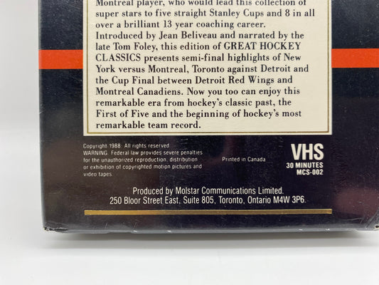 Great Hockey Classics 1956 Detroit VS Montreal Stanley Cup Playoffs VHS, New Sealed Molson Collector Series 1956 Detroit vs Montreal Nhl VHS