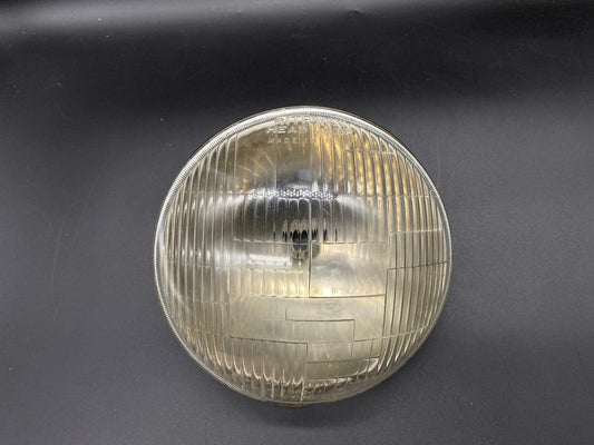 1930s Riteway HeadLamp #3644 The Cocoran-Brown Lamp Co, Glass Riteway Headlamp with Metal Casing, Rare Riteway Headlamp Glass with Casing