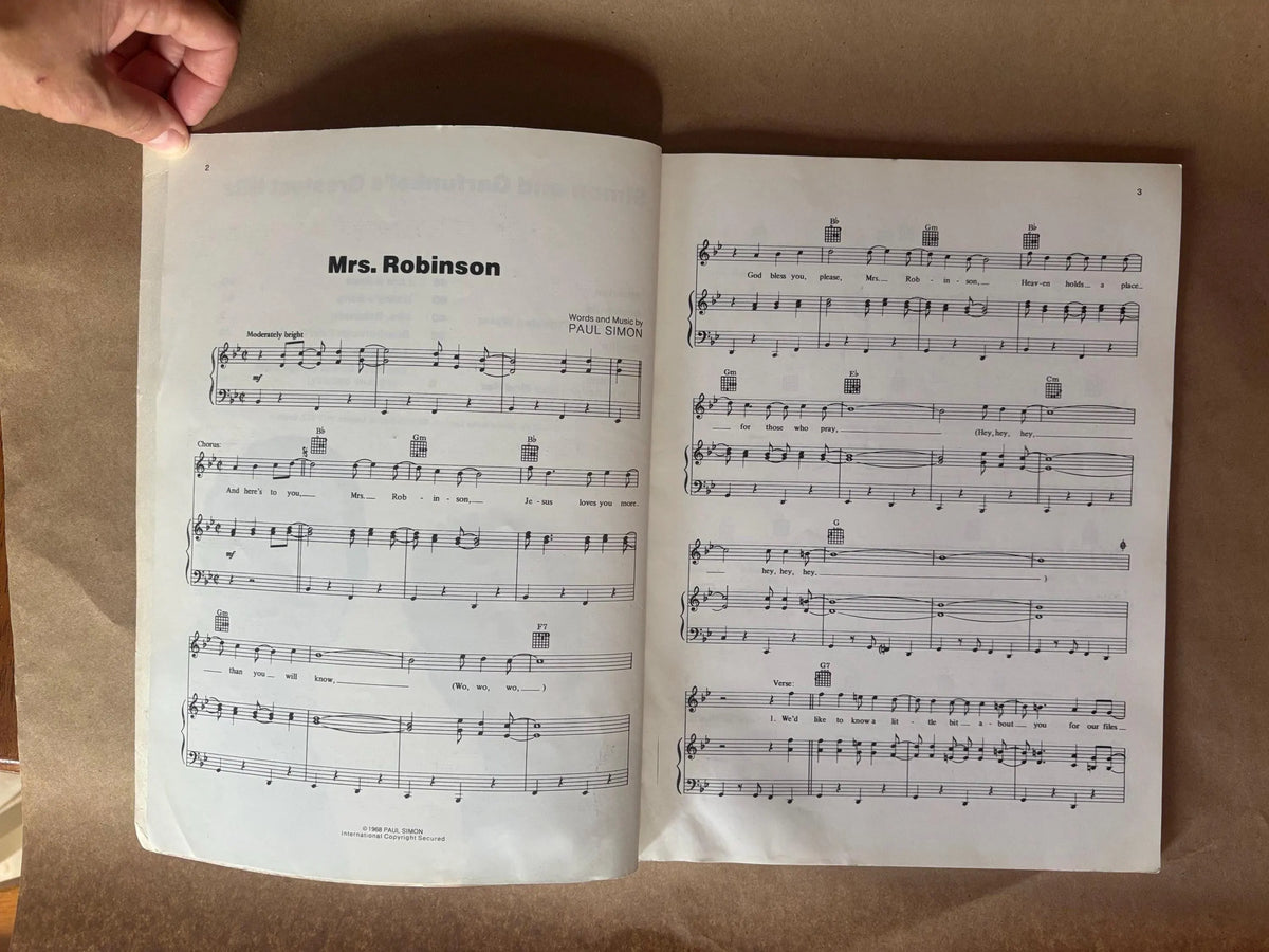 Simon and Garfunkel’s Greatest Hits Piano/Vocal Book, Vintage Simon & Garfunkel Hits Music Book, 1979 Simon and Garfunkel’s Greatest Hits