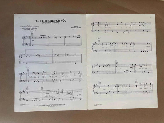 1994 I’ll Be There For You Theme From FRIENDS Sheet Music, Original Sheet Music Edition I’ll Be There For You by The Rembrandts Friends