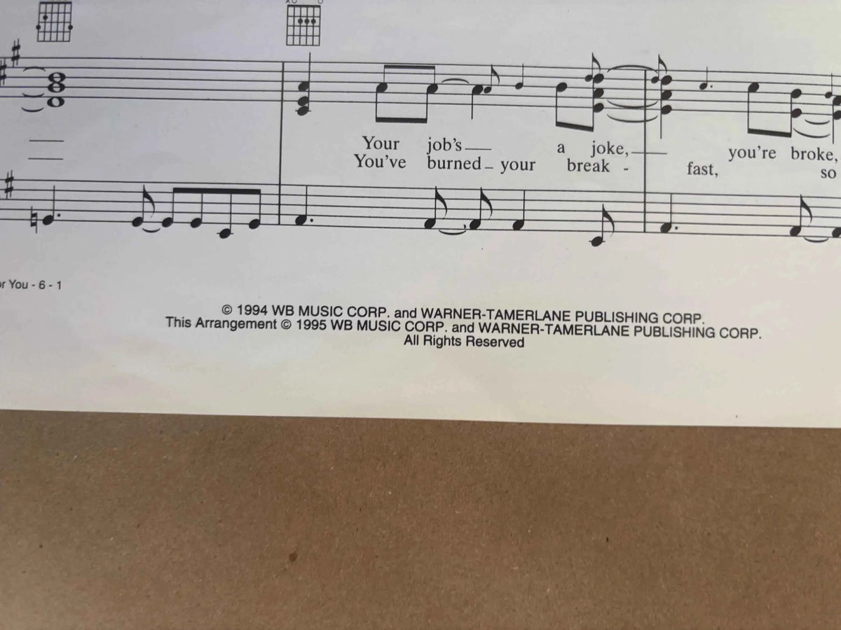 1994 I’ll Be There For You Theme From FRIENDS Sheet Music, Original Sheet Music Edition I’ll Be There For You by The Rembrandts Friends