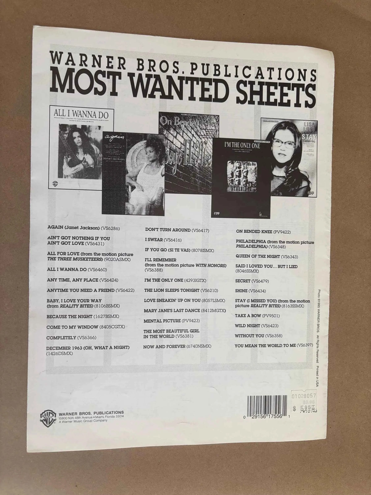 1994 I’ll Be There For You Theme From FRIENDS Sheet Music, Original Sheet Music Edition I’ll Be There For You by The Rembrandts Friends