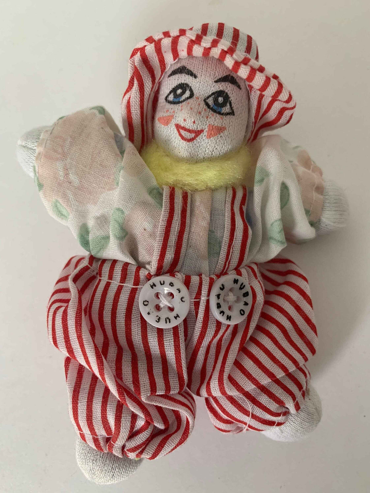 Hubao Clown, Hubao Vintage Clown Doll in Red Overalls, 4 1/2” Sand Filled Clown Dolls, Collectible Clown, Clown Doll, Beanbag Clown, Clowns
