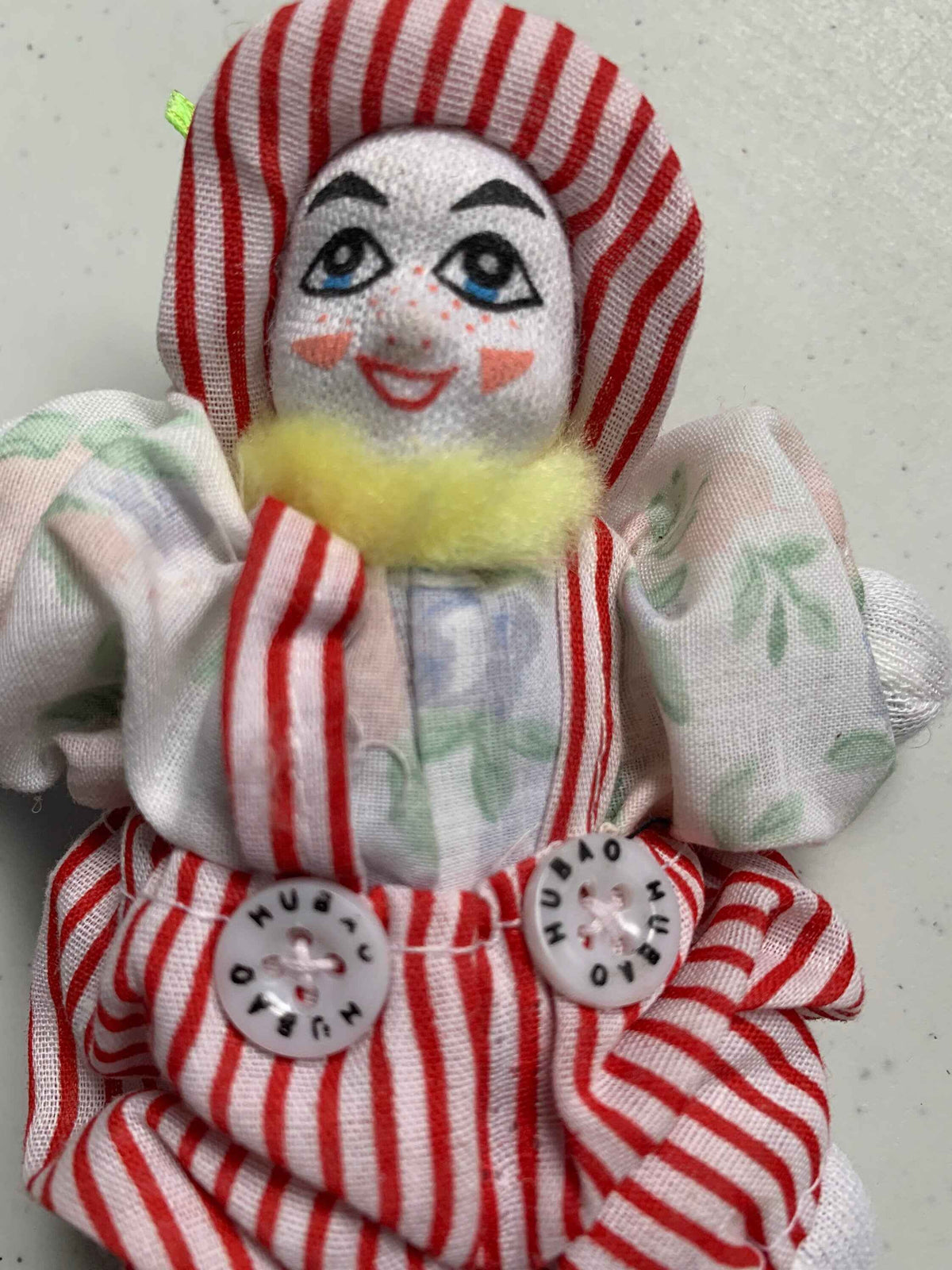 Hubao Clown, Hubao Vintage Clown Doll in Red Overalls, 4 1/2” Sand Filled Clown Dolls, Collectible Clown, Clown Doll, Beanbag Clown, Clowns