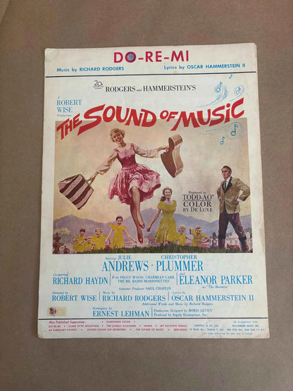 Vintage Do-Re-Mi Sheet Music from The Sound of Music by Rodgers and Hammerstein, Julie Andrews, 1959 Do-Re-Mi Sheet Music, Sound of Music