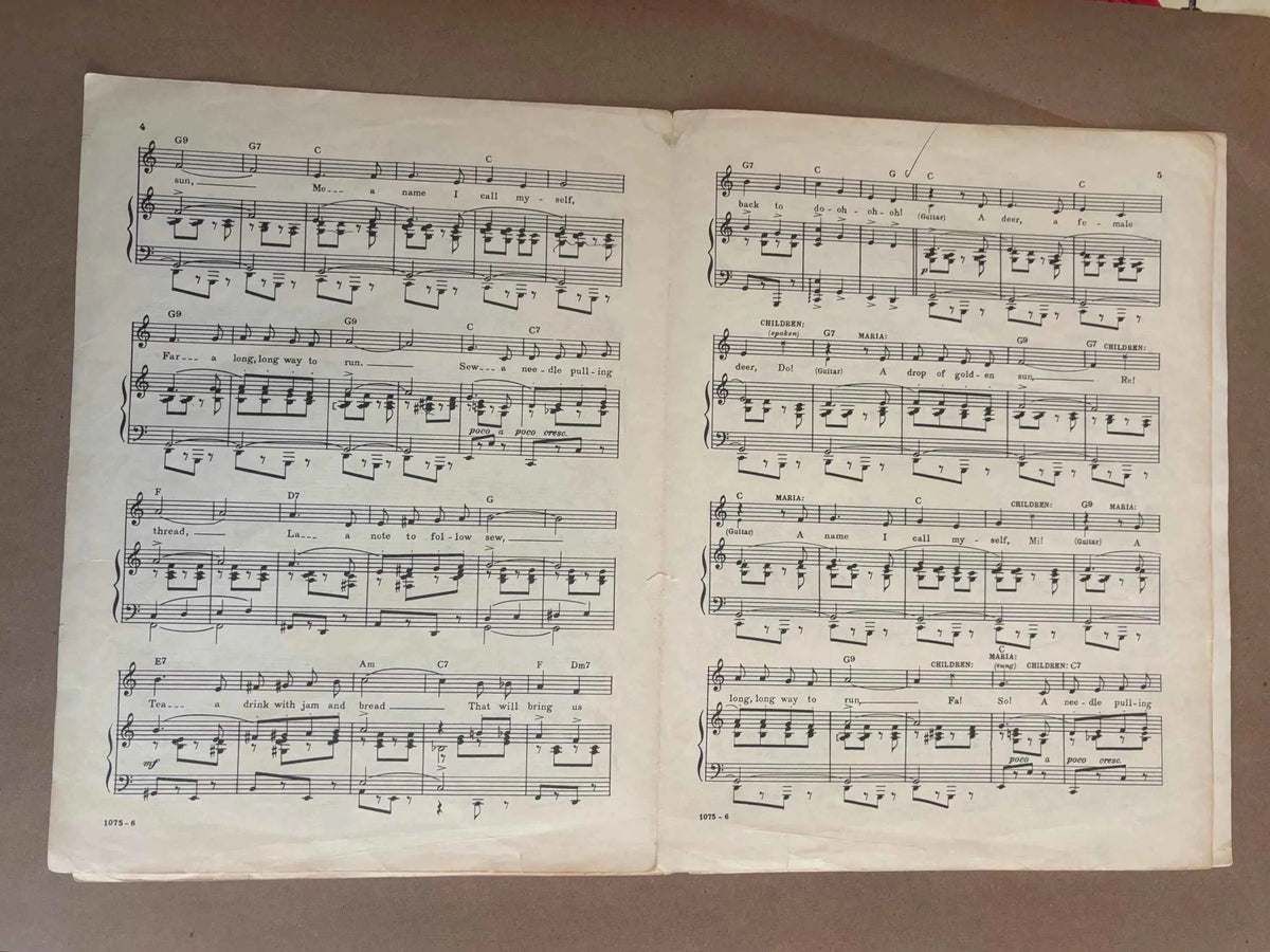 Vintage Do-Re-Mi Sheet Music from The Sound of Music by Rodgers and Hammerstein, Julie Andrews, 1959 Do-Re-Mi Sheet Music, Sound of Music