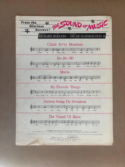 Vintage Do-Re-Mi Sheet Music from The Sound of Music by Rodgers and Hammerstein, Julie Andrews, 1959 Do-Re-Mi Sheet Music, Sound of Music
