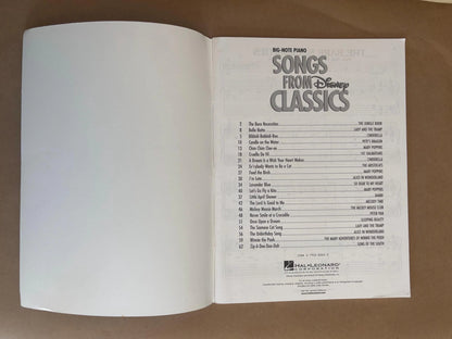 Songs From Disney Classics Big Piano Book, Hal Leonard Corporation, Cinderella, Mary Poppins, Bambi, Peter Pan, Sleeping Beauty Song Book