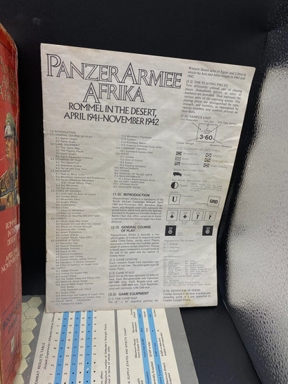 Vintage Panzer Armee Afrika Rommel In The Desert April 1941 - November 1942, Avalon Hills Game Desert Campaign Game Panzer Armee Afrika 1981
