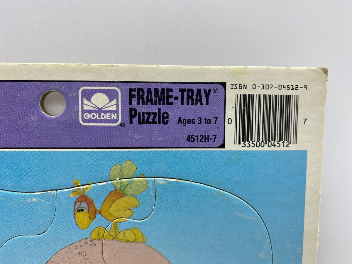 Vintage Precious Moments Frame Tray Puzzle, Golden Frame Tray Puzzle Precious Moments, 1989 Precious Moments Clown with Balloons Puzzle