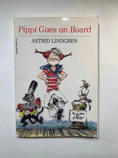 Vintage Pippi Goes on Board by Ingrid Lindgren, Scholastic Inc 1960, Pippi Longstocking Book, Vintage Pippi Longstocking, Pippi Longstocking